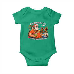 Funny Christmas in July Making Bad Decisions Baby Onesie Tropical Santa Hawaiian Summer Holiday Party TS10 Irish Green Print Your Wear