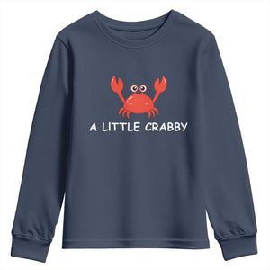 A Little Crabby Youth Sweatshirt Minimalist Beach Meme Summer Aesthetic