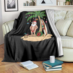 Funny Christmas In July Beach Throw Blanket Mankini Santa Summer Swimsuit Summer Holiday Vacation Graphic TS10 Print Your Wear