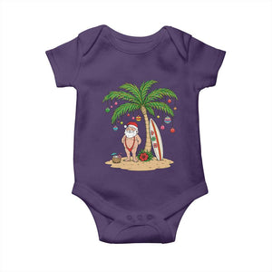 Funny Christmas In July Beach Baby Onesie Mankini Santa Summer Swimsuit Summer Holiday Vacation Graphic TS10 Purple Print Your Wear