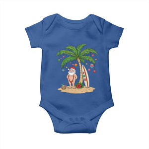Funny Christmas In July Beach Baby Onesie Mankini Santa Summer Swimsuit Summer Holiday Vacation Graphic TS10 Royal Blue Print Your Wear