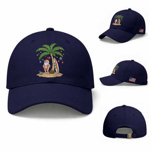 Funny Christmas In July Beach Baseball Cap Mankini Santa Summer Swimsuit Summer Holiday Vacation Graphic TS10 Baseball Cap Universal Fit Dark Blue Print Your Wear