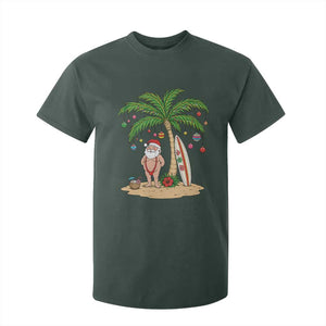 Funny Christmas In July Beach T Shirt For Kid Mankini Santa Summer Swimsuit Summer Holiday Vacation Graphic TS10 Dark Forest Green Print Your Wear