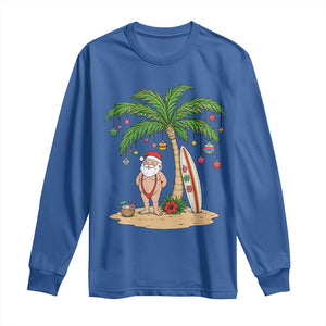 Funny Christmas In July Beach Long Sleeve Shirt Mankini Santa Summer Swimsuit Summer Holiday Vacation Graphic TS10 Royal Blue Print Your Wear