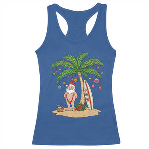 Funny Christmas In July Beach Racerback Tank Top Mankini Santa Summer Swimsuit Summer Holiday Vacation Graphic TS10 Royal Blue Print Your Wear