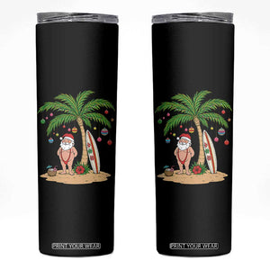 Funny Christmas In July Beach Skinny Tumbler Mankini Santa Summer Swimsuit Summer Holiday Vacation Graphic TS10 Black Print Your Wear