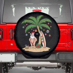 Funny Christmas In July Beach Spare Tire Cover Mankini Santa Summer Swimsuit Summer Holiday Vacation Graphic TS10 Black Print Your Wear