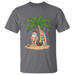 Funny Christmas In July Beach T Shirt Mankini Santa Summer Swimsuit Summer Holiday Vacation Graphic TS10 Charcoal Print Your Wear
