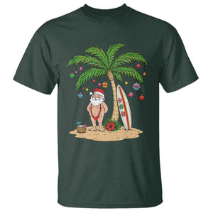 Funny Christmas In July Beach T Shirt Mankini Santa Summer Swimsuit Summer Holiday Vacation Graphic TS10 Dark Forest Green Print Your Wear