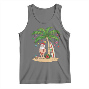 Funny Christmas In July Beach Tank Top Mankini Santa Summer Swimsuit Summer Holiday Vacation Graphic TS10 Black Heather Print Your Wear