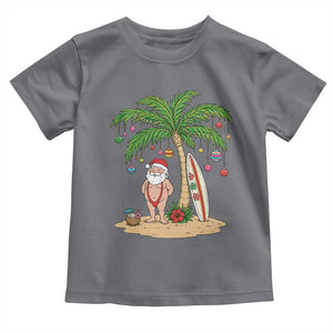 Funny Christmas In July Beach Toddler T Shirt Mankini Santa Summer Swimsuit Summer Holiday Vacation Graphic TS10 Charcoal Print Your Wear