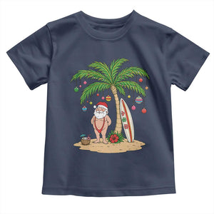Funny Christmas In July Beach Toddler T Shirt Mankini Santa Summer Swimsuit Summer Holiday Vacation Graphic TS10 Navy Print Your Wear