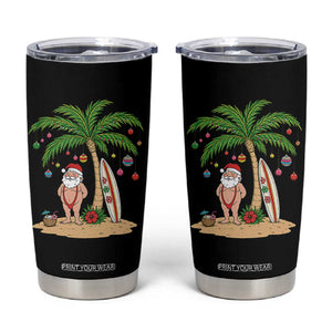 Funny Christmas In July Beach Tumbler Cup Mankini Santa Summer Swimsuit Summer Holiday Vacation Graphic TS10 Black Print Your Wear