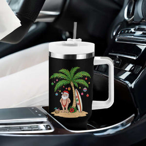 Funny Christmas In July Beach Tumbler With Handle Mankini Santa Summer Swimsuit Summer Holiday Vacation Graphic TS10 Print Your Wear