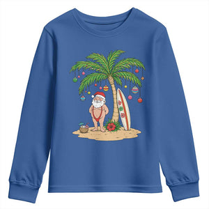 Funny Christmas In July Beach Youth Sweatshirt Mankini Santa Summer Swimsuit Summer Holiday Vacation Graphic TS10 Royal Blue Print Your Wear