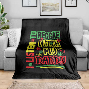 Rasta Baby Throw Blanket I Listen to Reggae with My Daddy TS10 Print Your Wear
