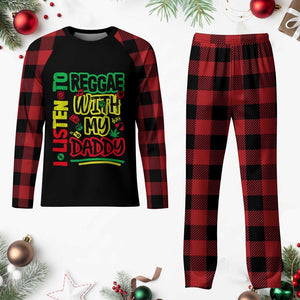Rasta Baby Plaid Pajama Set I Listen to Reggae with My Daddy TS10 Buffalo Plaid Print Your Wear