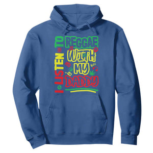 Rasta Baby Hoodie I Listen to Reggae with My Daddy TS10 Royal Blue Print Your Wear