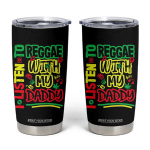 Rasta Baby Tumbler Cup I Listen to Reggae with My Daddy TS10 Black Print Your Wear