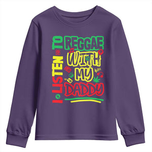 Rasta Baby Youth Sweatshirt I Listen to Reggae with My Daddy TS10 Purple Print Your Wear