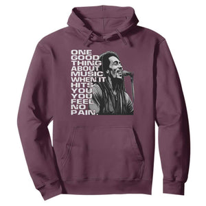 Vintage Marley Hoodie Jamaica Jamaican Rasta Reggage Music TS10 Maroon Print Your Wear