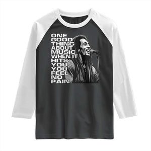 Vintage Marley Raglan Shirt Jamaica Jamaican Rasta Reggage Music TS10 Black White Print Your Wear