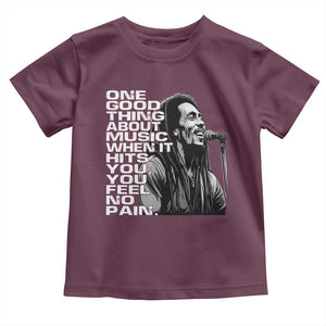 Vintage Marley Toddler T Shirt Jamaica Jamaican Rasta Reggage Music TS10 Maroon Print Your Wear