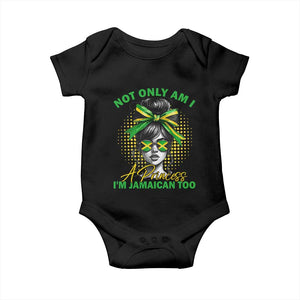 Jamaican Girl Baby Onesie Messy Bun Not Only Am I A Princess Im Jamaican Too TS10 Black Print Your Wear
