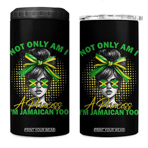 Jamaican Girl 4 in 1 Can Cooler Tumbler Messy Bun Not Only Am I A Princess Im Jamaican Too TS10 One Size: 16 oz Black Print Your Wear