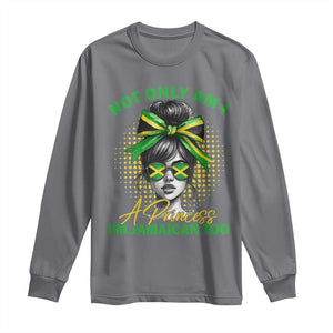 Jamaican Girl Long Sleeve Shirt Messy Bun Not Only Am I A Princess Im Jamaican Too TS10 Charcoal Print Your Wear