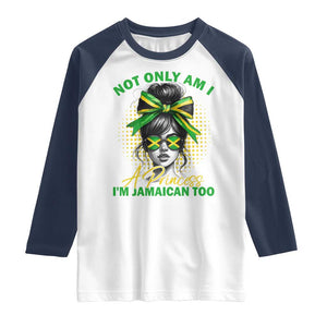 Jamaican Girl Raglan Shirt Messy Bun Not Only Am I A Princess Im Jamaican Too TS10 White Navy Print Your Wear