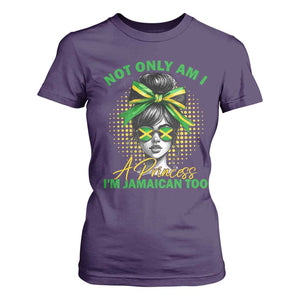 Jamaican Girl T Shirt For Women Messy Bun Not Only Am I A Princess Im Jamaican Too TS10 Purple Print Your Wear