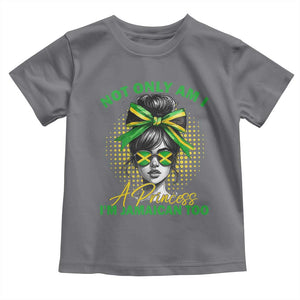 Jamaican Girl Toddler T Shirt Messy Bun Not Only Am I A Princess Im Jamaican Too TS10 Charcoal Print Your Wear