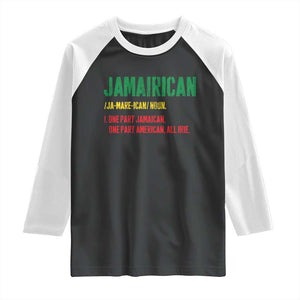 Funny Jamaican American Raglan Shirt Retro Jamairican Roots TS10 Black White Print Your Wear