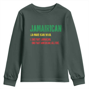 Funny Jamaican American Youth Sweatshirt Retro Jamairican Roots TS10 Dark Forest Green Print Your Wear