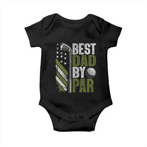 Best Dad By Par Baby Onesie Dad Golf Fathers Day Gift American Flag TS10 Black Print Your Wear
