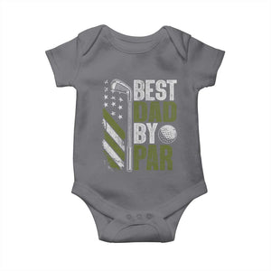 Best Dad By Par Baby Onesie Dad Golf Fathers Day Gift American Flag TS10 Charcoal Print Your Wear