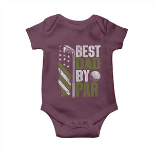 Best Dad By Par Baby Onesie Dad Golf Fathers Day Gift American Flag TS10 Maroon Print Your Wear