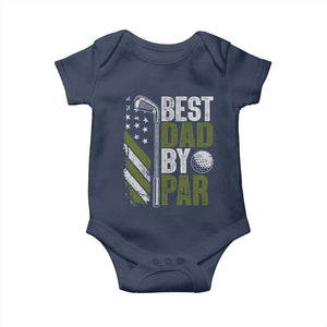 Best Dad By Par Baby Onesie Dad Golf Fathers Day Gift American Flag TS10 Navy Print Your Wear