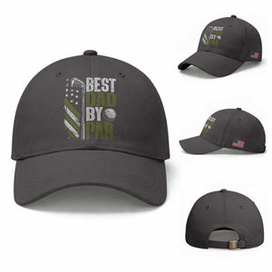 Best Dad By Par Baseball Cap Dad Golf Fathers Day Gift American Flag TS10 Baseball Cap Universal Fit Dark Gray Print Your Wear