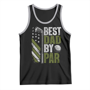 Best Dad By Par Tank Top Dad Golf Fathers Day Gift American Flag TS10 Black Athletic Heather Print Your Wear