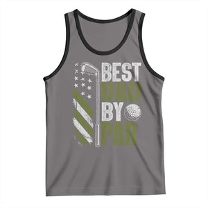 Best Dad By Par Tank Top Dad Golf Fathers Day Gift American Flag TS10 Deep Heather Black Print Your Wear