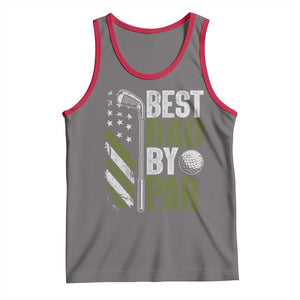 Best Dad By Par Tank Top Dad Golf Fathers Day Gift American Flag TS10 Deep Heather Red Print Your Wear