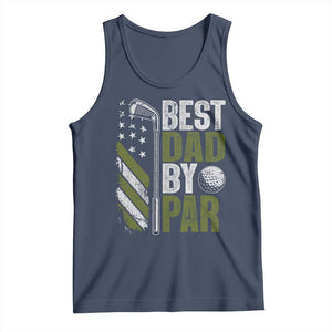 Best Dad By Par Tank Top Dad Golf Fathers Day Gift American Flag TS10 Navy Print Your Wear