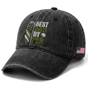 Best Dad By Par Washed Cotton Baseball Cap Dad Golf Fathers Day Gift American Flag