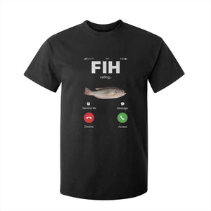 Fih Calling Remind me Message Decline Accept T Shirt For Kid Phone Call Fish TS10 Black Print Your Wear