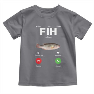 Fih Calling Remind me Message Decline Accept Toddler T Shirt Phone Call Fish TS10 Charcoal Print Your Wear