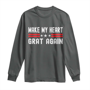 Funny Open Heart Surgery Recovery Long Sleeve Shirt Make My Heart Great Again TS10 Dark Heather Print Your Wear