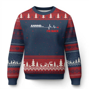 Cool Heart Surgery Survivor Ugly Christmas Sweater Coronary Bypass Artery Open Heart Diseases Surgery Heartbeat TS10 Navy Red Print Your Wear