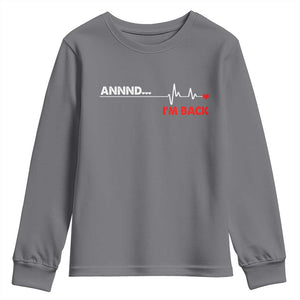 Cool Heart Surgery Survivor Youth Sweatshirt Coronary Bypass Artery Open Heart Diseases Surgery Heartbeat TS10 Charcoal Print Your Wear